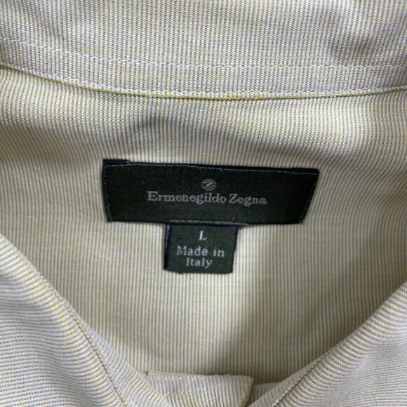 Ermenegildo Zegna Italy Large Button-Up Men's Dress Shirt Long Sleeve - Picture 3 of 5